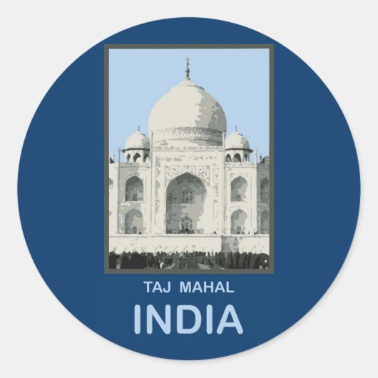 Taj Mahal India Ronde Sticker (Voorkant)