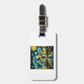 Taj Mahal India Sterrennacht Bagagelabel (Voorkant verticaal)