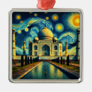Taj Mahal India Sterrennacht Metalen Ornament