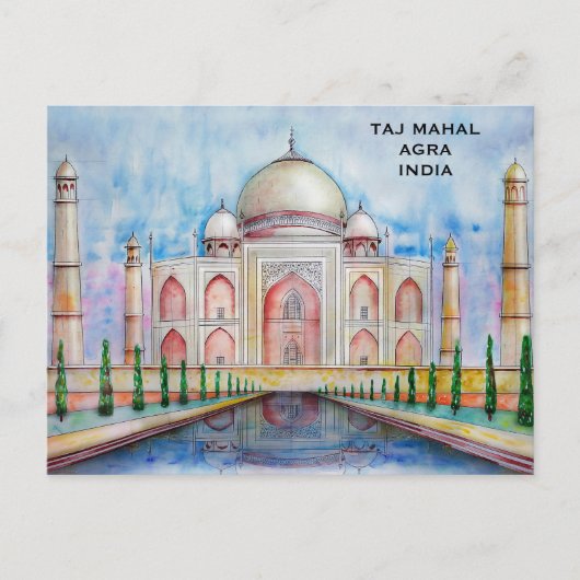 Taj Mahal India Toerisme Reizen Toevoegen aan Ver Briefkaart (Voorkant)