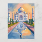 Taj Mahal India Travel Painting Briefkaart (Voorkant)