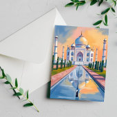 Taj Mahal India Travel Painting Briefkaart