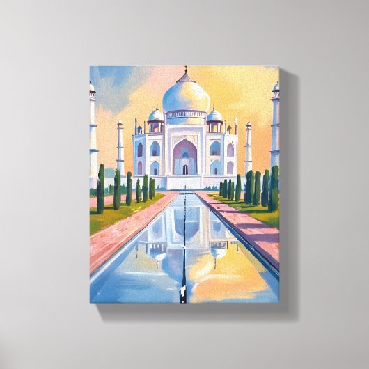 Taj Mahal India Travel Painting Canvas Afdruk (Voorkant)