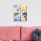 Taj Mahal India Travel Painting Canvas Afdruk (Insitu (Woonkamer))