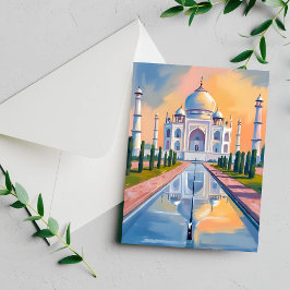 Taj Mahal India Travel Painting Kaart