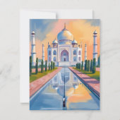 Taj Mahal India Travel Painting Kaart (Voorkant)