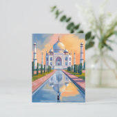 Taj Mahal India Travel Painting Kaart (Staand voorkant)