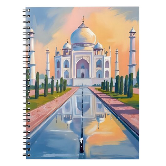 Taj Mahal India Travel Painting Notitieboek (Voorkant)