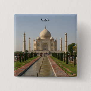 taj mahal india vierkante button 5,1 cm