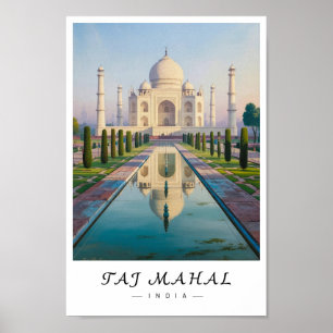 Taj Mahal India Wandkunst, Agra Landmark Poster