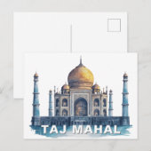 Taj Mahal India Watercolor Iconic Monument Briefkaart (Voorkant / Achterkant)