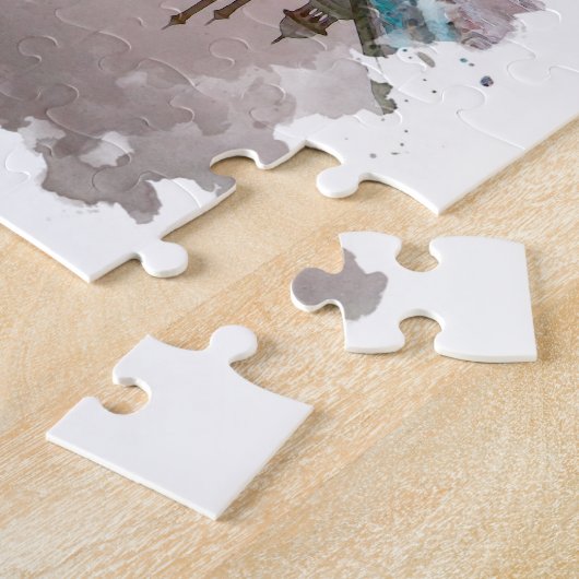 Taj Mahal India Waterverf Art Legpuzzel (Zijkant)