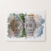Taj Mahal India Waterverf Art Legpuzzel (Horizontaal)