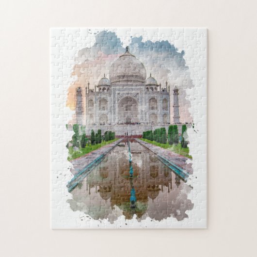 Taj Mahal India Waterverf Art Legpuzzel (Verticaal)