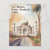 Taj Mahal, India Waterverf Reizen Briefkaart (Voorkant)