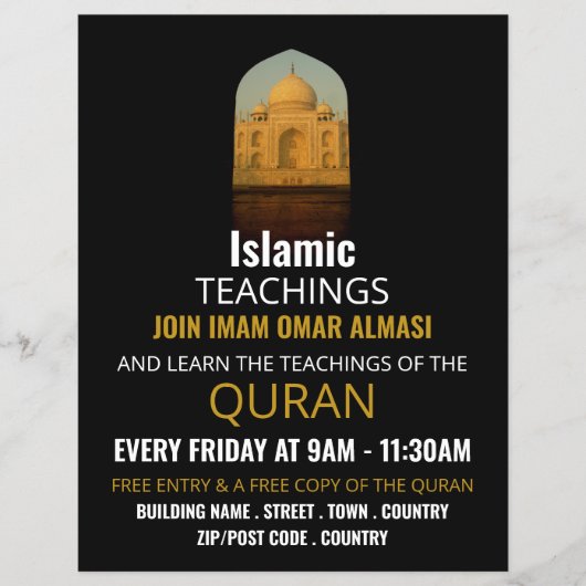 Taj Mahal, Islamic Teaching Adverteren Flyer (Voorkant)