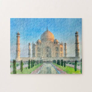 Taj Mahal Jigzaag Puzzle - Kleurrijke artistieke Legpuzzel