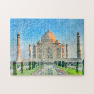 Taj Mahal Jigzaag Puzzle - Kleurrijke artistieke Legpuzzel