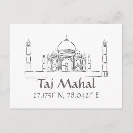 Taj Mahal Latitude Longitude Briefkaart