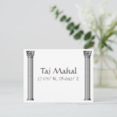 Taj Mahal Latitude Longitude Briefkaart (Staand voorkant)
