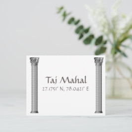 Taj Mahal Latitude Longitude Briefkaart