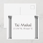 Taj Mahal Latitude Longitude Briefkaart (Voorkant / Achterkant)