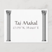 Taj Mahal Latitude Longitude Briefkaart (Voorkant)