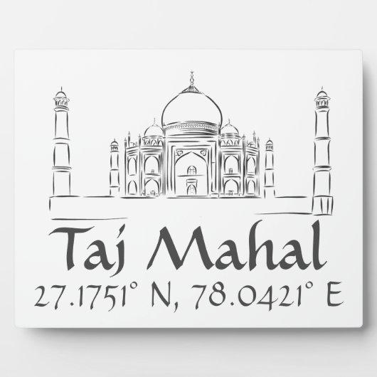 Taj Mahal Latitude Longitude Fotoplaat (Voorkant)