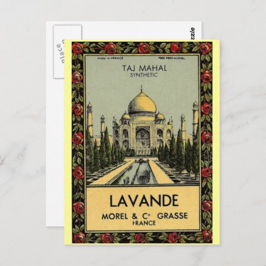 Taj Mahal Lavande Briefkaart (Voorkant / Achterkant)