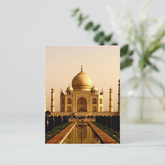 taj mahal mausoleum agra uttar pradesh grasmosqu briefkaart (Staand voorkant)