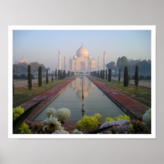 Taj Mahal Mausoleum op Sunrise Poster (Voorkant)