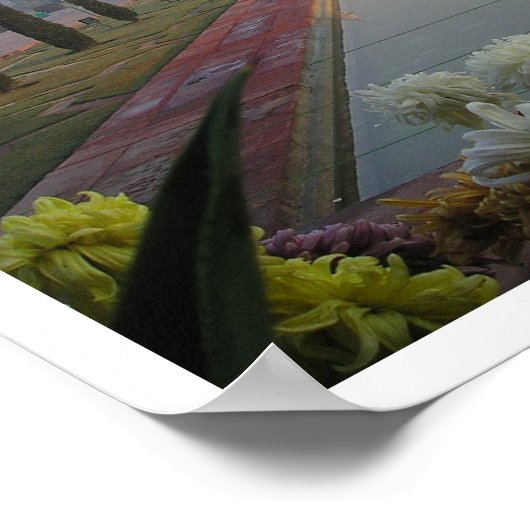 Taj Mahal Mausoleum op Sunrise Poster (Hoek)