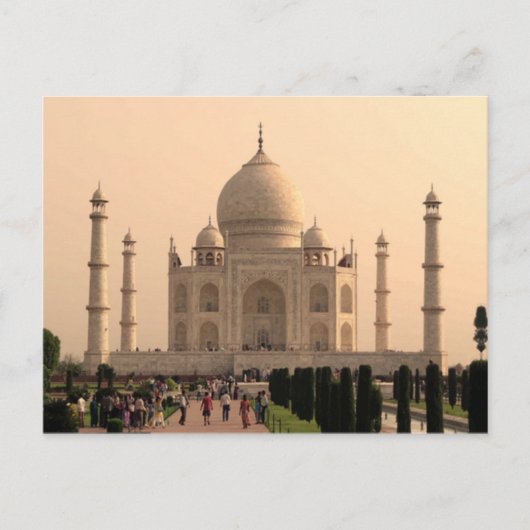 Taj Mahal met mensen Briefkaart (Voorkant)
