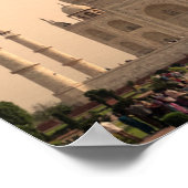 Taj Mahal met mensen Poster (Hoek)