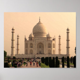 Taj Mahal met mensen Poster
