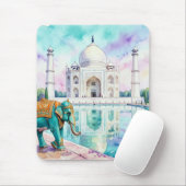 Taj Mahal & Olifant Waterverf Muismat (Met muis)
