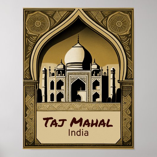 Taj Mahal  ontwerp Poster (Voorkant)