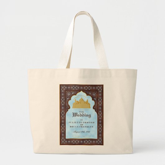 Taj Mahal - Oriental Bohemian Style Grote Tote Bag (Voorkant)