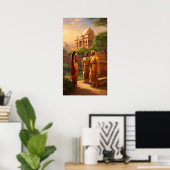 Taj Mahal Oud-Indisch Schilderij Poster (Thuiskantoor)