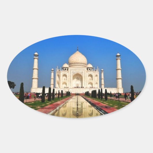 Taj Mahal Ovale Sticker (Voorkant)