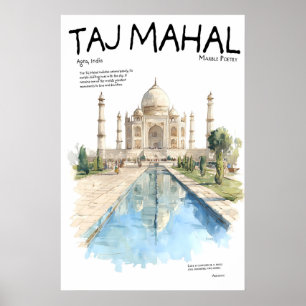 Taj Mahal Poster Agra India Landmark Marmer