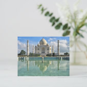 Taj Mahal reflecteert water Briefkaart (Staand voorkant)