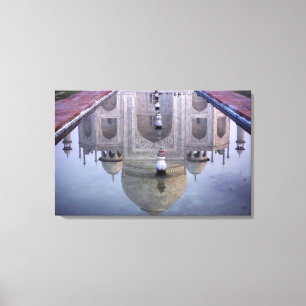 Taj Mahal reflectie, Agra, Uttar Pradesh, Canvas Afdruk