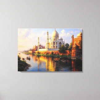 Taj Mahal-reflectie Canvas Afdruk