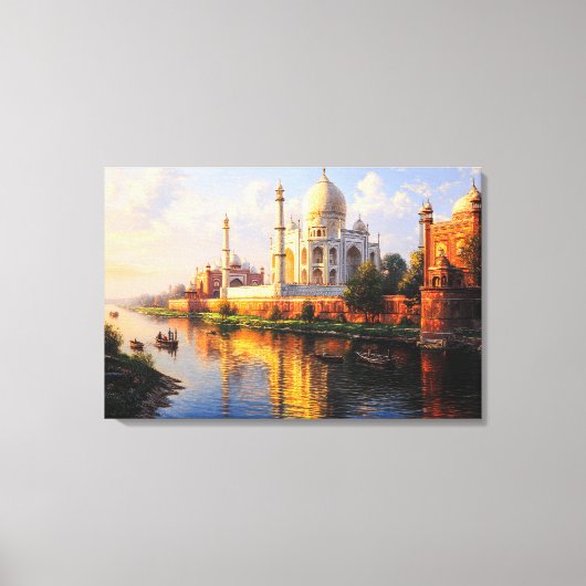 Taj Mahal-reflectie Canvas Afdruk (Voorkant)