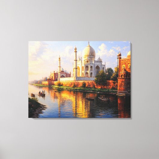 Taj Mahal-reflectie Canvas Afdruk (Voorkant)