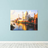 Taj Mahal-reflectie Canvas Afdruk (Insitu (Houten vloer))