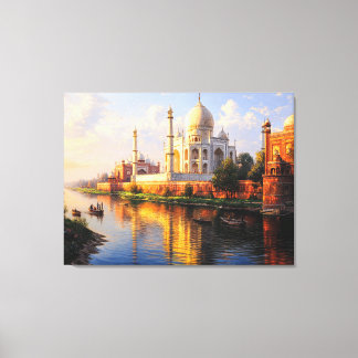 Taj Mahal-reflectie Canvas Afdruk