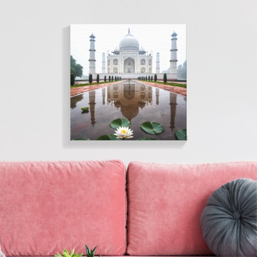 Taj Mahal Reflection Canvas Afdruk (Insitu (Woonkamer))