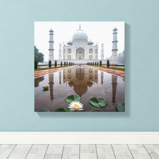 Taj Mahal Reflection Canvas Afdruk (Insitu (Houten vloer))